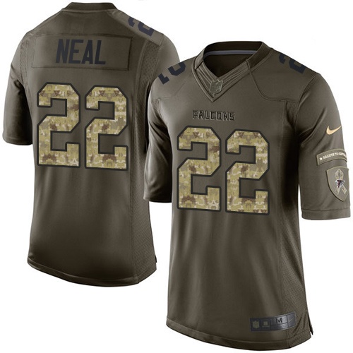 Men's Elite Keanu Neal Nike Jersey Green - #22 Salute to Service NFL Atlanta Falcons